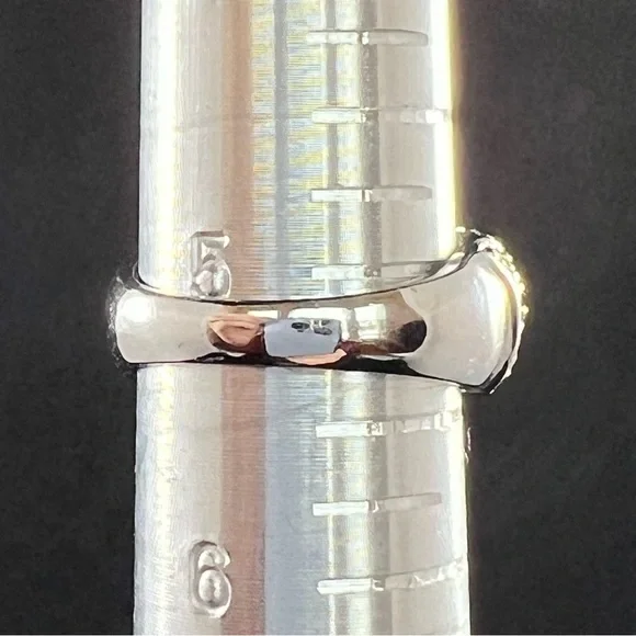 Ornate CZ Solitaire Sterling Silver Ring